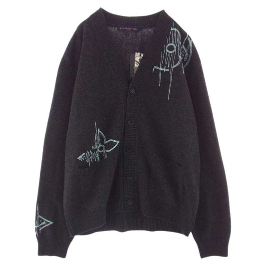 LOUIS VUITTON ルイ・ヴィトン 1AAT4V LV フリークエンシー モヘア カーディガン ダークグレー系 XL【新古品】【未使用】【中古】