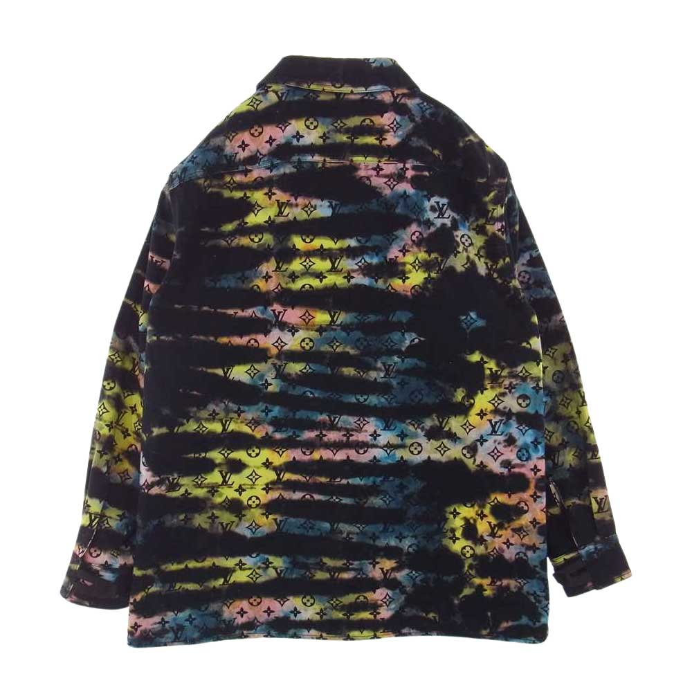 LOUIS VUITTON ルイ・ヴィトン 21AW 1A9A3R プリンテッド モノグラム タイダイ デニム シャツ マルチカラー系 L【極上美品】【中古】