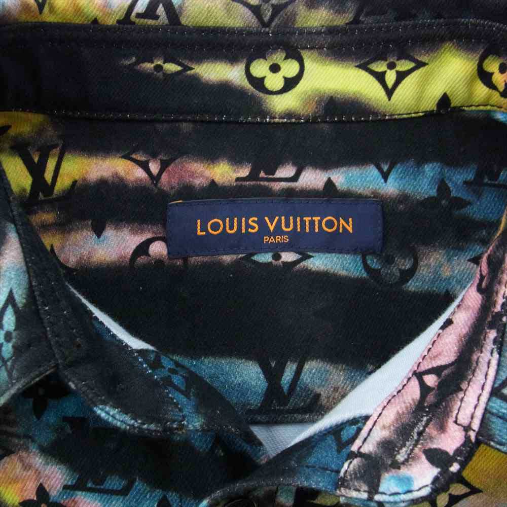 LOUIS VUITTON ルイ・ヴィトン 21AW 1A9A3R プリンテッド モノグラム タイダイ デニム シャツ マルチカラー系 L【極上美品】【中古】