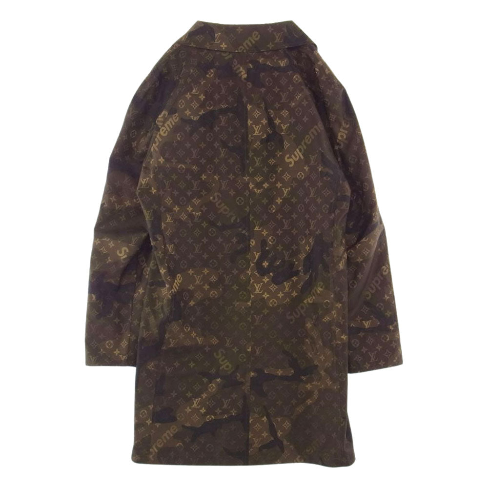 Supreme シュプリーム 17SS Louis Vuitton Reversible Trench Coat ルイヴィトン リバーシブル トレンチ コート カモ カーキ系 52【極上美品】【中古】