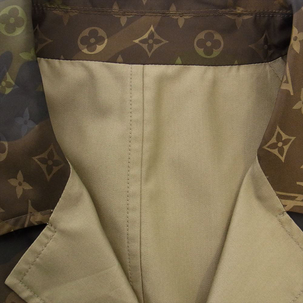 Supreme シュプリーム 17SS Louis Vuitton Reversible Trench Coat ルイヴィトン リバーシブル トレンチ コート カモ カーキ系 52【極上美品】【中古】