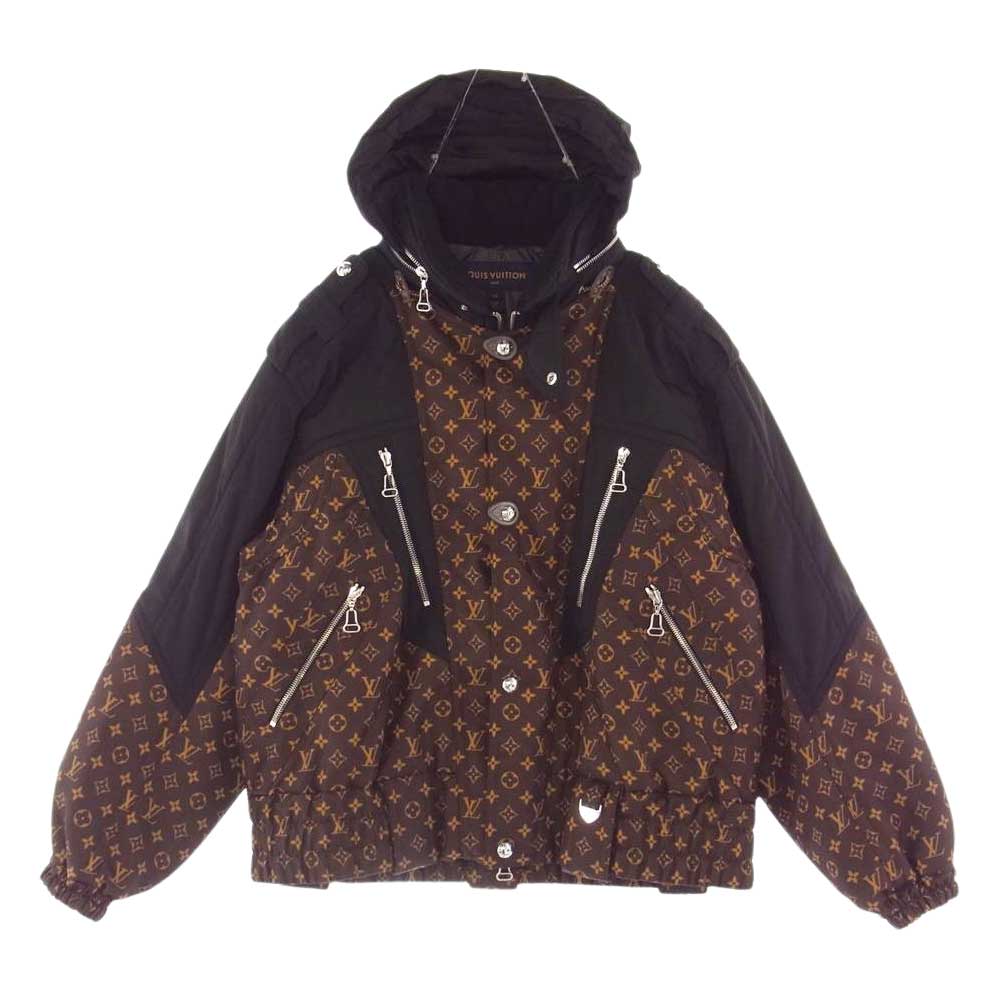 LOUIS VUITTON ルイ・ヴィトン 1A8C0R レトロ モノグラム オーバーサイズ スキー ジャケット ブラック系 ブラウン系 44【極上美品】【中古】