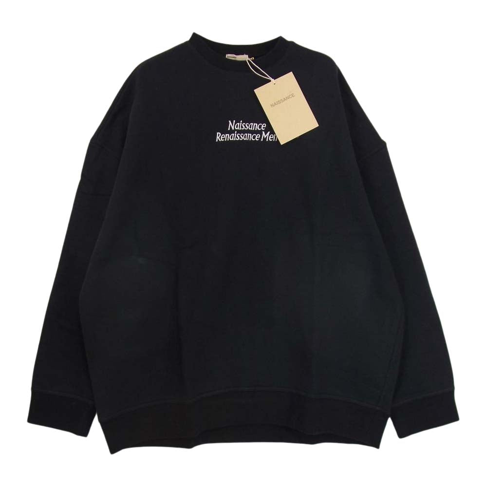 NAISSANCE ネサーンス 22A-NSA-CS-02 CREW NECK SWEAT クルーネック ロゴ刺繍 スウェット ブラック系 M【美品】【中古】