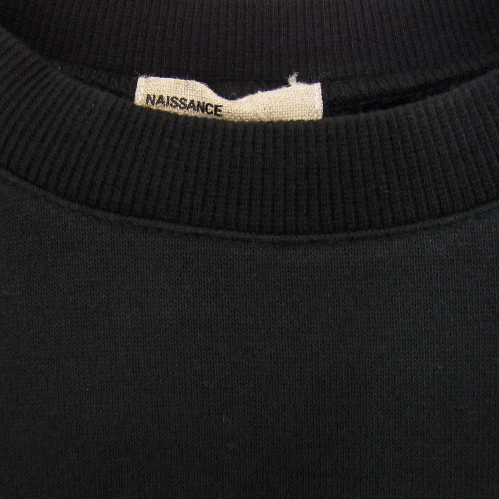 NAISSANCE ネサーンス 22A-NSA-CS-02 CREW NECK SWEAT クルーネック ロゴ刺繍 スウェット ブラック系 M【美品】【中古】