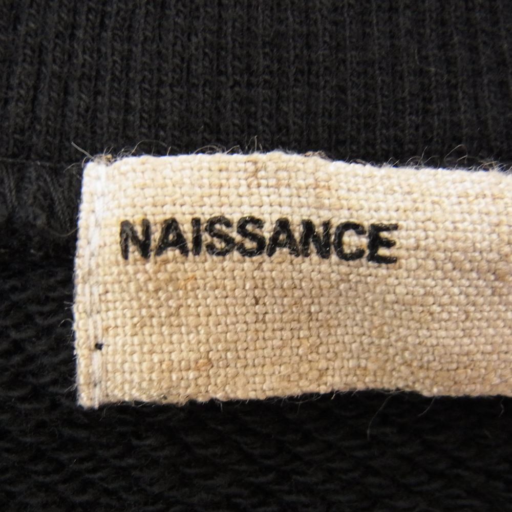 NAISSANCE ネサーンス 22A-NSA-CS-02 CREW NECK SWEAT クルーネック ロゴ刺繍 スウェット ブラック系 M【美品】【中古】