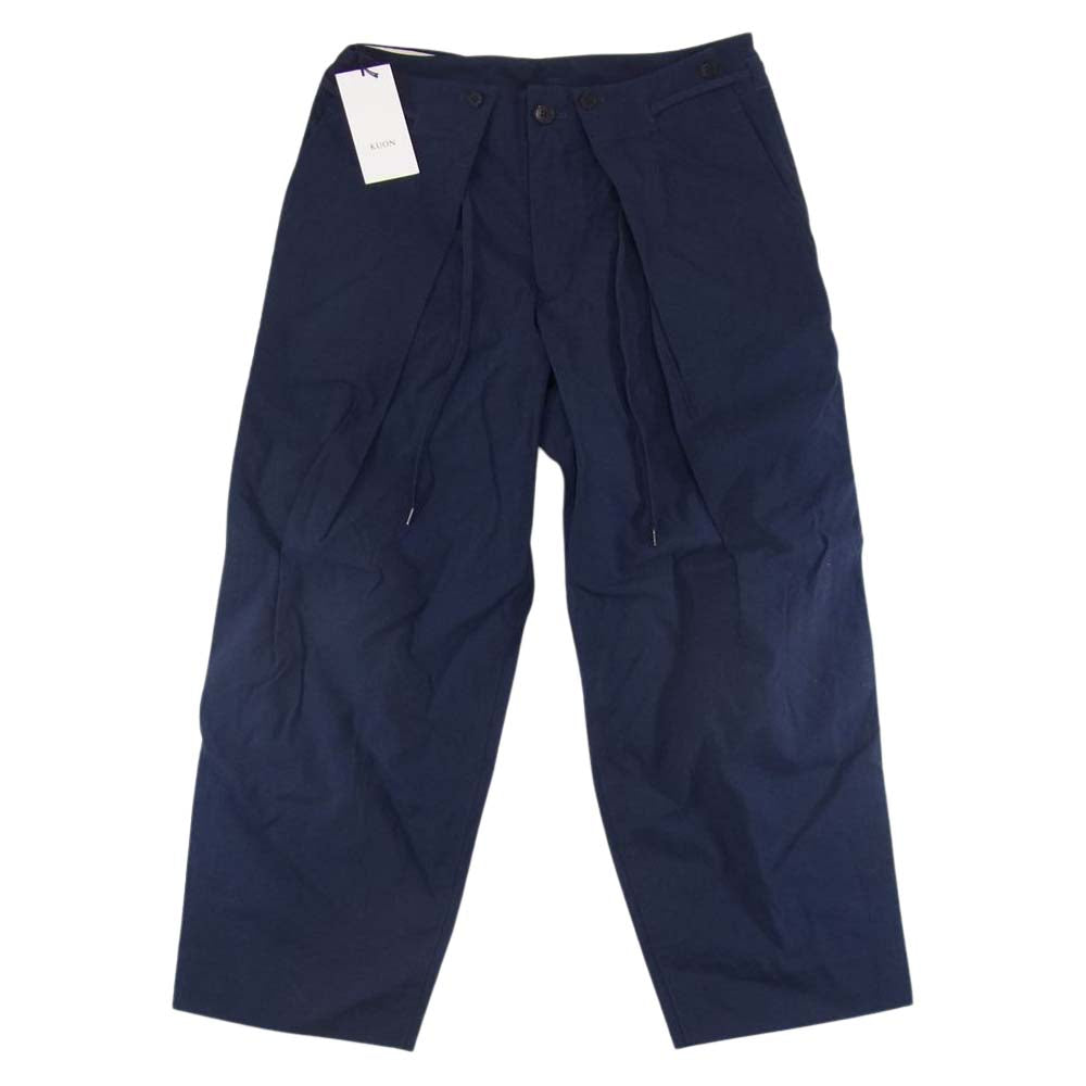 クオン 112PT060500 ONIBEGIE 2WAY Tuck Pants オニベジ タック パンツ M ネイビー系 M【新古品】【未使用】【中古】