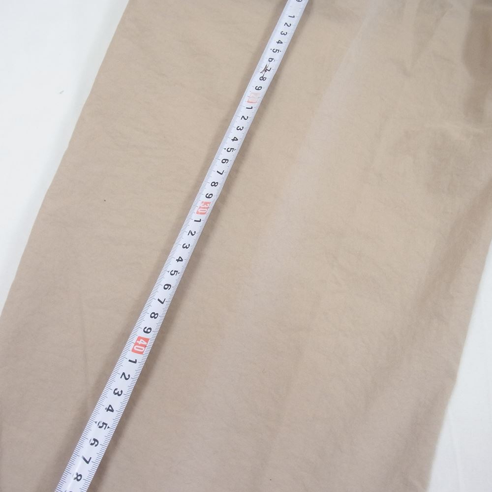 クオン 2001-PT01 TAPERED PANTS オニベジ 天然染め ナイロン ベルテッド テーパードパンツ ベージュ系 L【新古品】【未使用】【中古】
