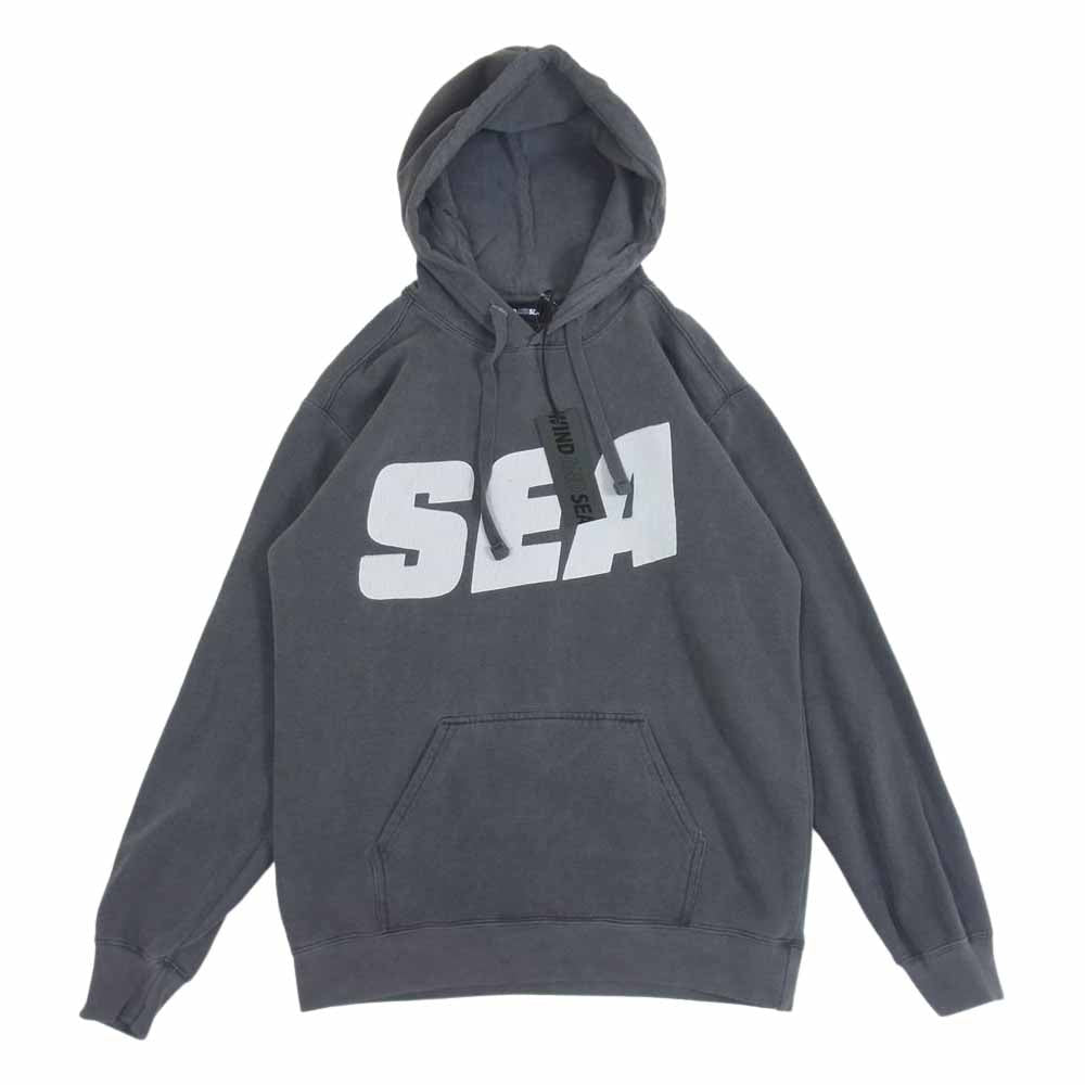 WIND AND SEA ウィンダンシー WDS-21S-TPS-03 SEA (sea-alive) HOODIE ロゴ フルーツプリント フーディー パーカー チャコール系 S【新古品】【未使用】【中古】
