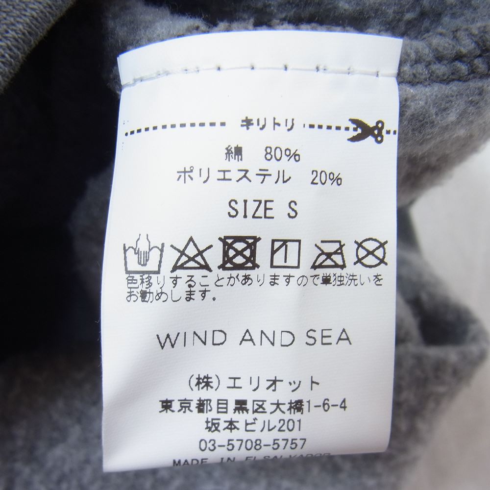 WIND AND SEA ウィンダンシー WDS-21S-TPS-03 SEA (sea-alive) HOODIE ロゴ フルーツプリント フーディー パーカー チャコール系 S【新古品】【未使用】【中古】