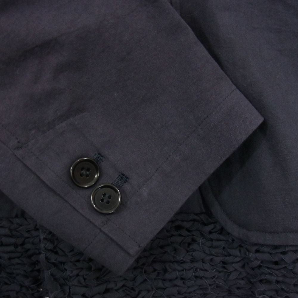 クオン 112JK020607 SAKIAMI Switched Blazer 裂き編み 2B テーラードジャケット ブレザー ネイビー系 L【新古品】【未使用】【中古】