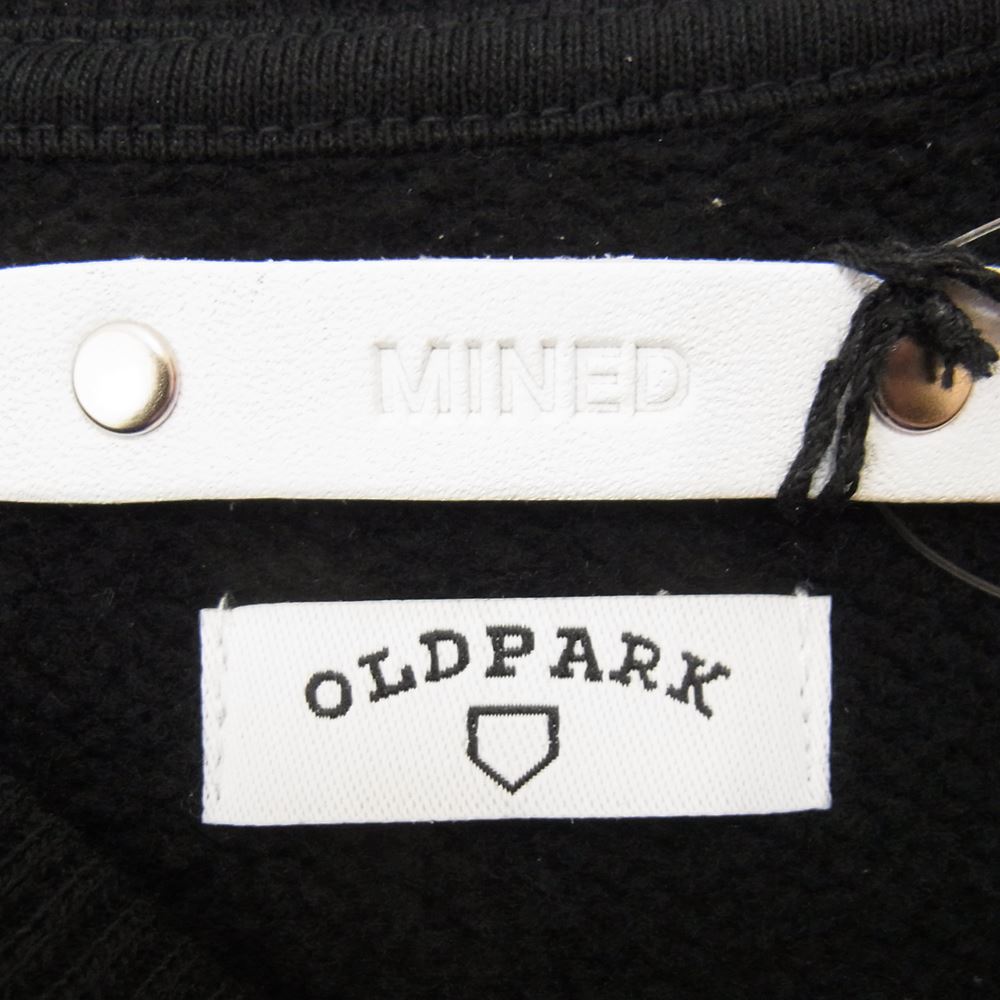 MINEDENIM マインデニム 21AW MND-21AWOP003-17-022 × OLD PARK オールドパーク Denim Shirt Crew neck デニムチェックシャツ切替 クルーネック スウェット ブラック系 RTP 2【新古品】【未使用】【中古】