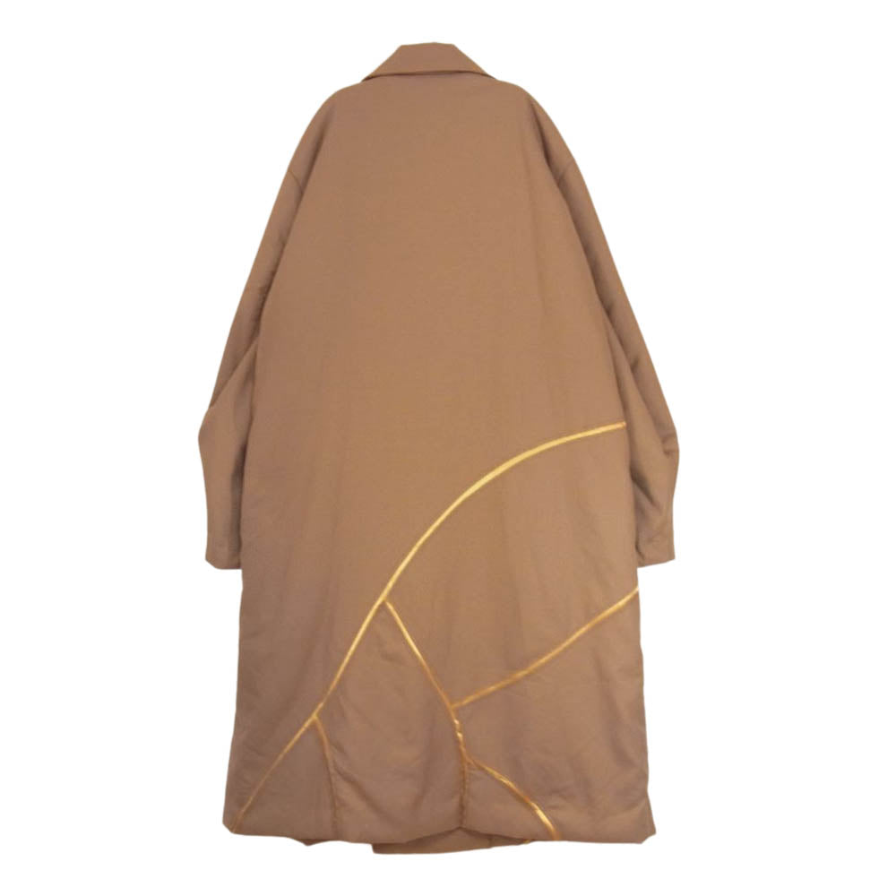 クオン 142C010132 KINTSUGI Tielocken Coat 金継ぎ グログラン タイロッケン コート ベージュ系 L【新古品】【未使用】【中古】