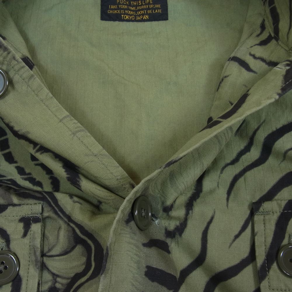 WACKO MARIA ワコマリア 22SS TIMLEHI-WM-ML30 TIM LEHI ARMY SHIRT ティムリーハイ リップストップ アーミーシャツ カーキ系 M【極上美品】【中古】