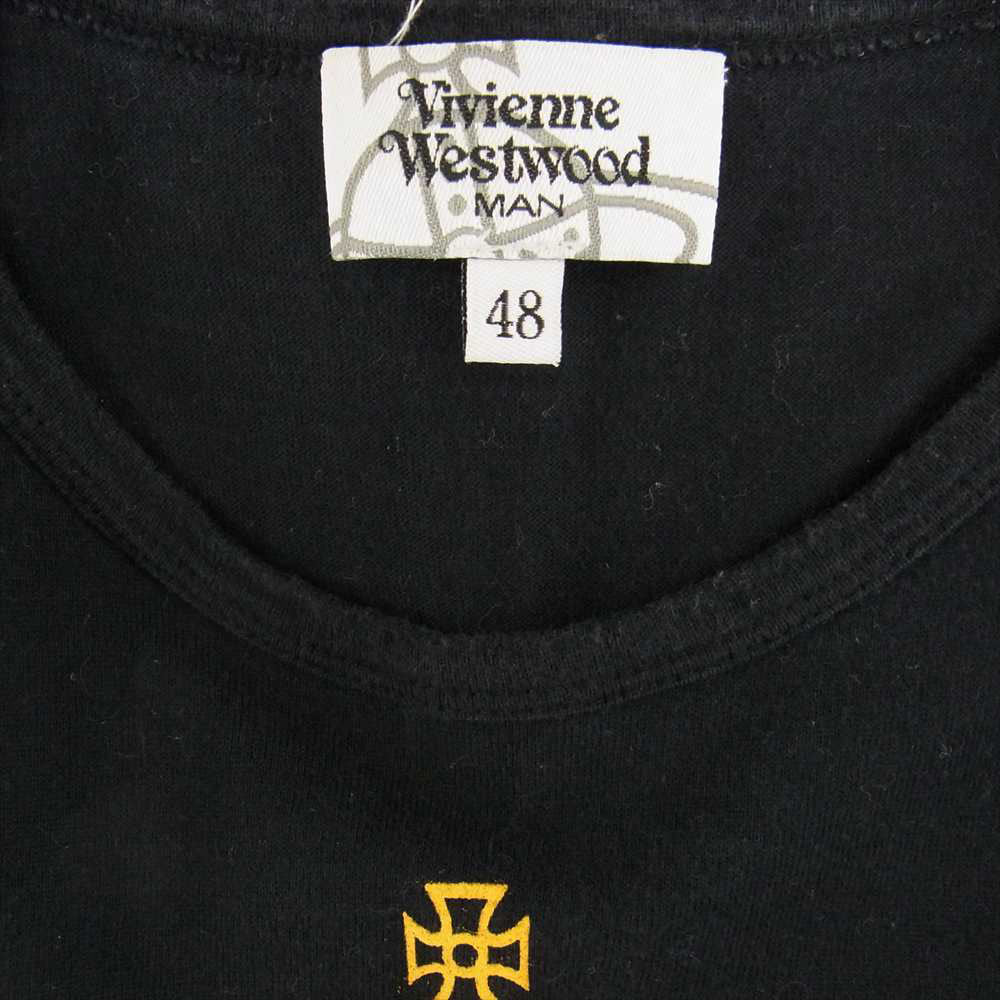 Vivienne WestwoodMAN ヴィヴィアンウエストウッドマン RONDON ロゴ プリント Tシャツ ブラック系 48【中古】