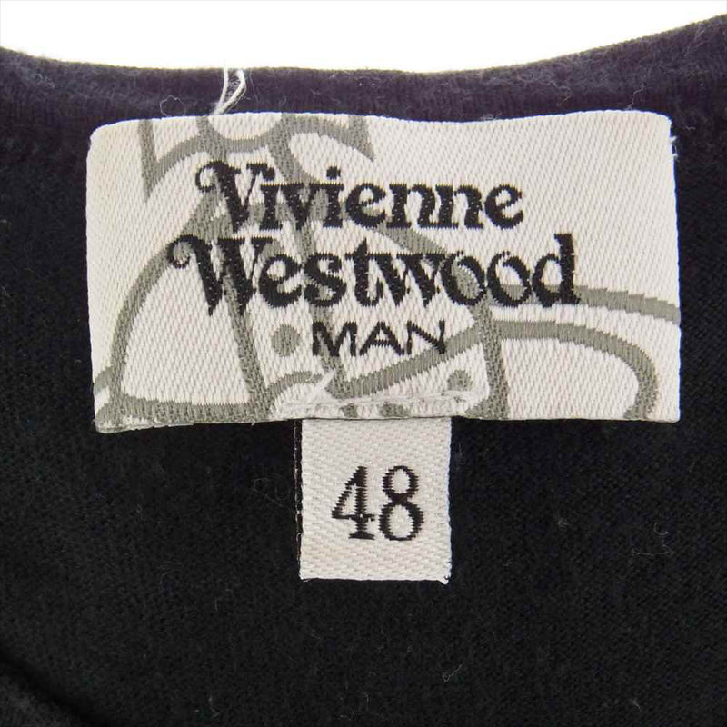 Vivienne WestwoodMAN ヴィヴィアンウエストウッドマン RONDON ロゴ プリント Tシャツ ブラック系 48【中古】