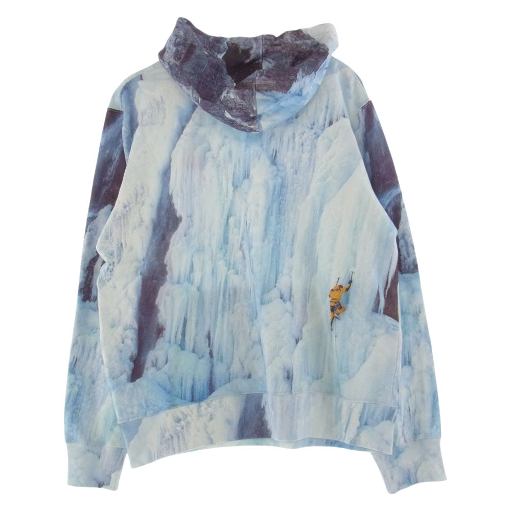 Supreme シュプリーム 21SS × THE NORTH FACE ノースフェイス NT121001 lce Climb Hooded sweatshirt アイス クライム パーカー ライトブルー系 M【美品】【中古】