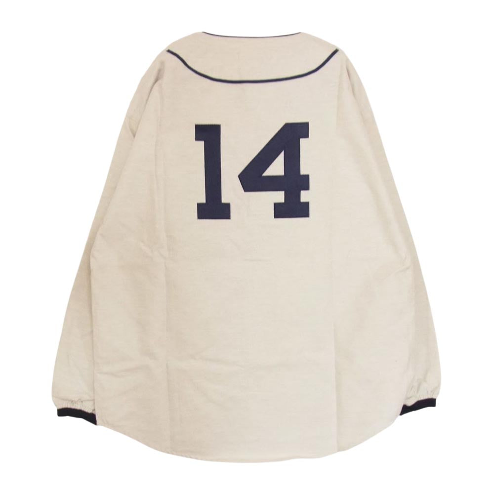 DESCENDANT ディセンダント 22AW 222TQDS-SHM07 BLEEK BASEBALL LS SHIRT ブリーク ベースボール シャツ  ベージュ系 3【極上美品】【中古】