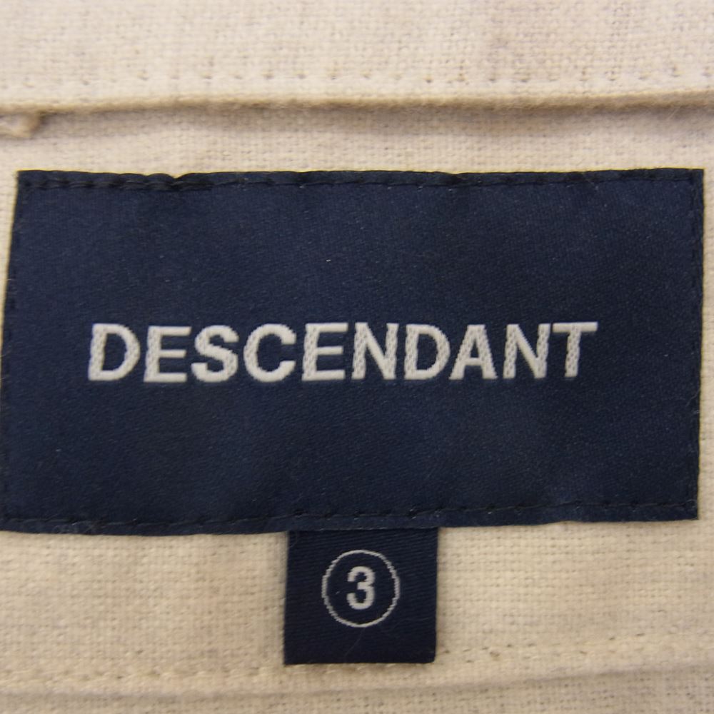 DESCENDANT ディセンダント 22AW 222TQDS-SHM07 BLEEK BASEBALL LS SHIRT ブリーク ベースボール シャツ  ベージュ系 3【極上美品】【中古】
