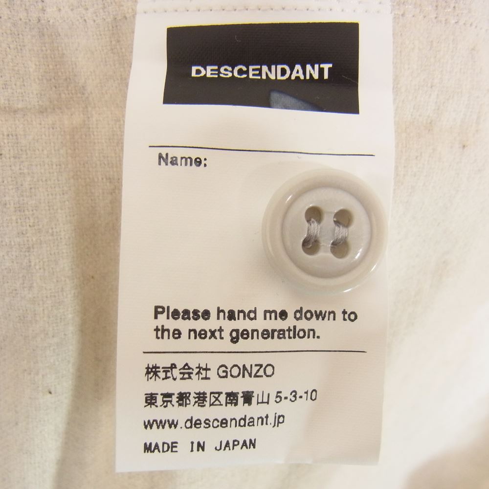DESCENDANT ディセンダント 22AW 222TQDS-SHM07 BLEEK BASEBALL LS SHIRT ブリーク ベースボール シャツ  ベージュ系 3【極上美品】【中古】