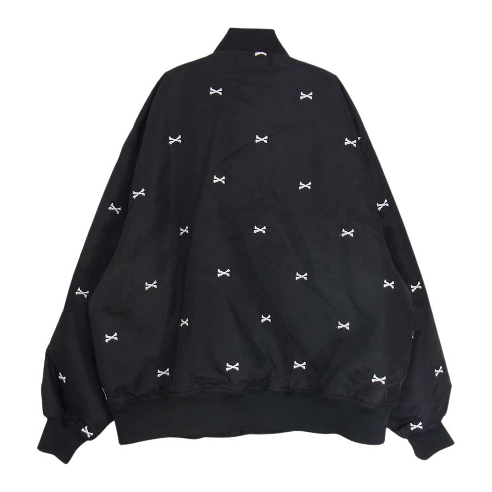 WTAPS ダブルタップス 22SS 221TQDT-JKM01 TEAM JACKE NYLON TWILL TEXTILE クロスボーン刺繍 中綿ジャケット ブルゾン  ブラック系 02【新古品】【未使用】【中古】