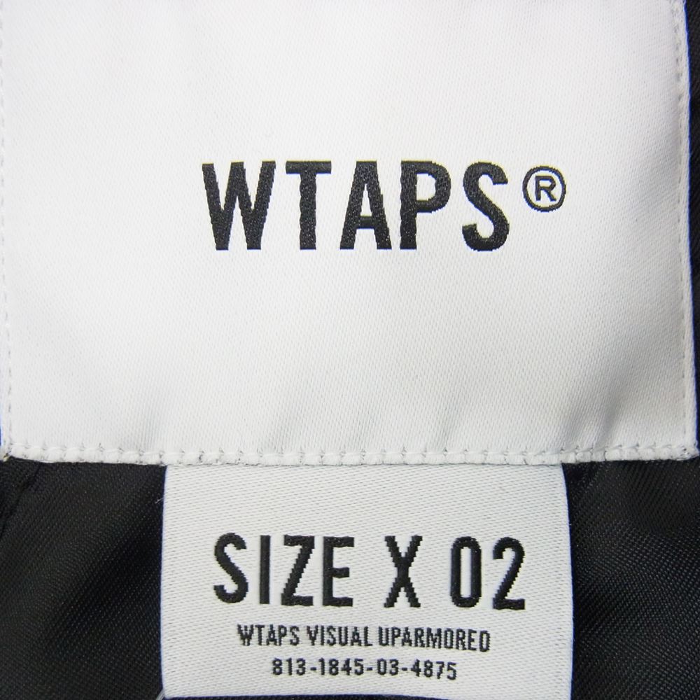WTAPS ダブルタップス 22SS 221TQDT-JKM01 TEAM JACKE NYLON TWILL TEXTILE クロスボーン刺繍 中綿ジャケット ブルゾン  ブラック系 02【新古品】【未使用】【中古】