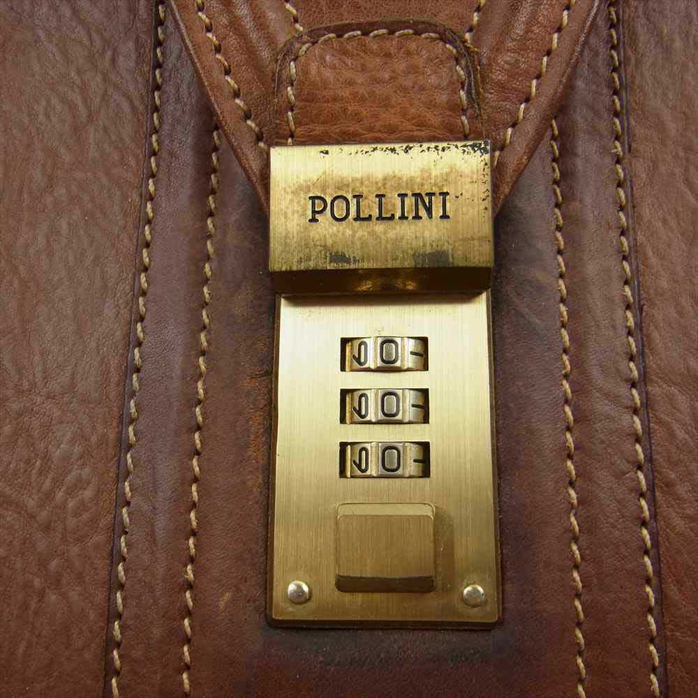 ポリーニ レザー ダレス ビジネス バッグ ブリーフケース ブラウン系【中古】