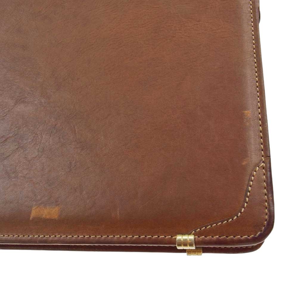 ポリーニ レザー ダレス ビジネス バッグ ブリーフケース ブラウン系【中古】