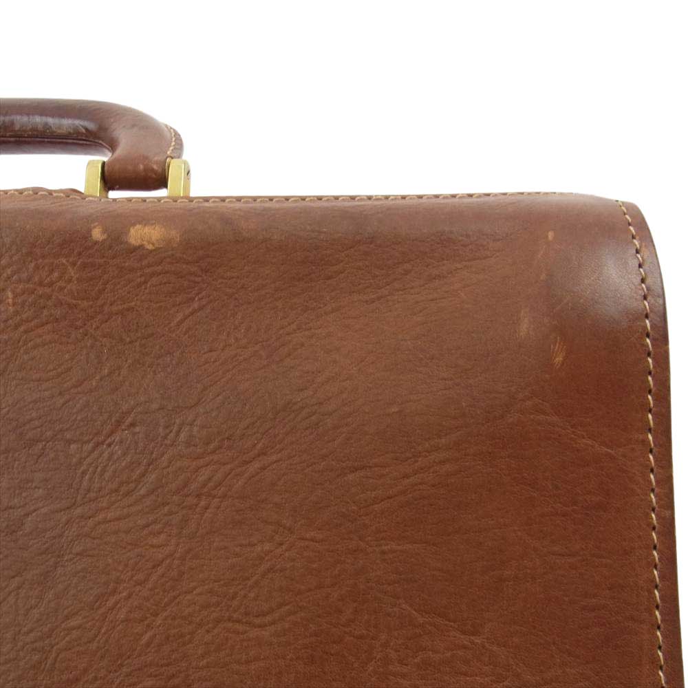 ポリーニ レザー ダレス ビジネス バッグ ブリーフケース ブラウン系【中古】
