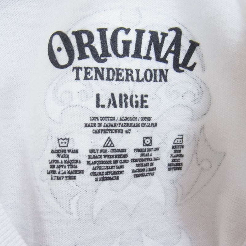 TENDERLOIN テンダーロイン 21SS TEE O.S ボルネオスカル カウボーイ 半袖 Tシャツ ホワイト系 L【中古】