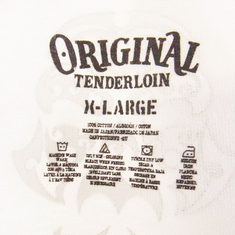 TENDERLOIN テンダーロイン 21SS TEE C.Z.Z.M ジグザグ ボルネオスカル 半袖 Tシャツ ホワイト系 XL【中古】