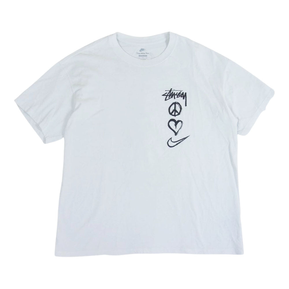 NIKE ナイキ DM4942-121 STUSSY ステューシー 22SS Peace Love Swoosh NRG SS TEE ロゴプリント 半袖 Tシャツ ホワイト系 XL【中古】