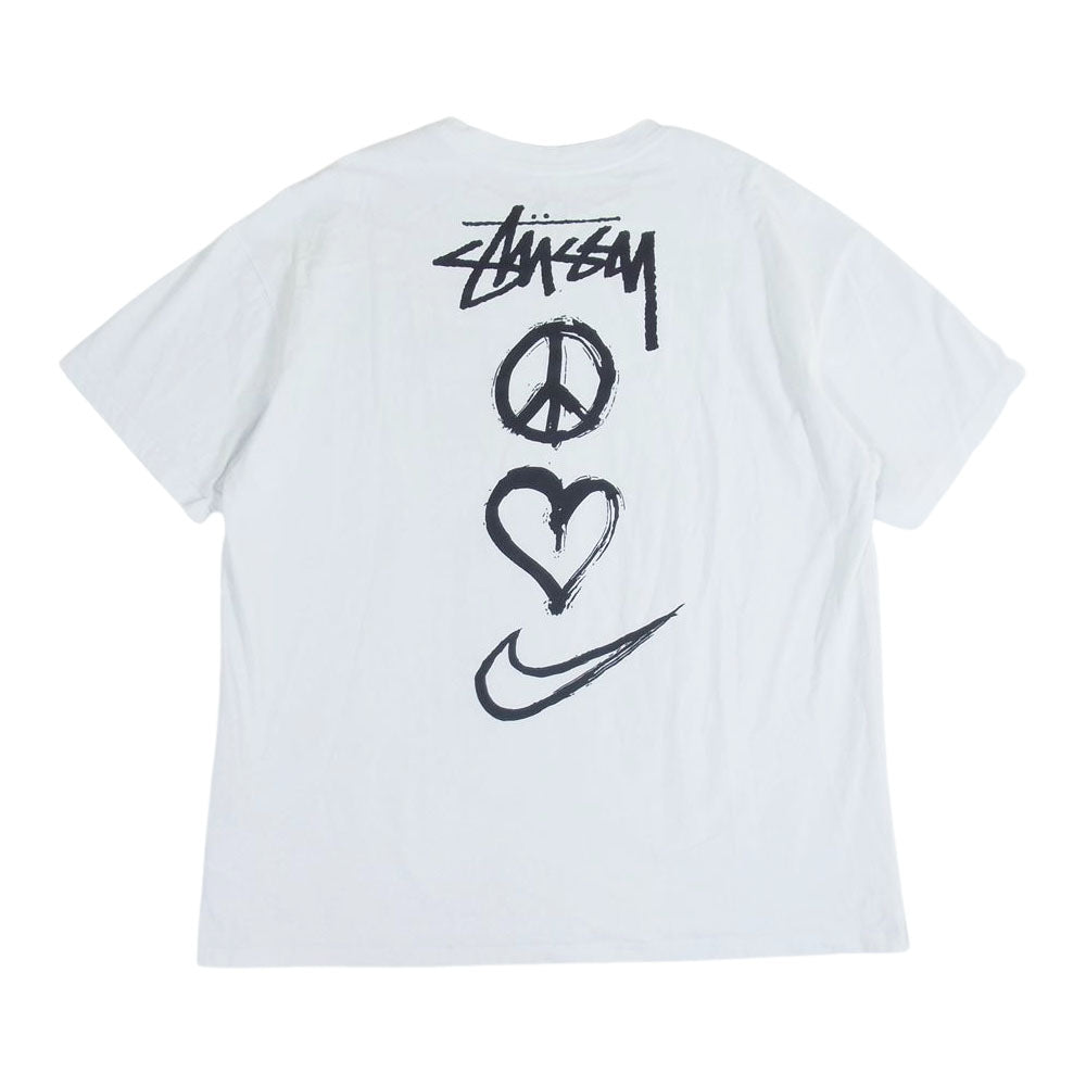 NIKE ナイキ DM4942-121 STUSSY ステューシー 22SS Peace Love Swoosh NRG SS TEE ロゴプリント 半袖 Tシャツ ホワイト系 XL【中古】