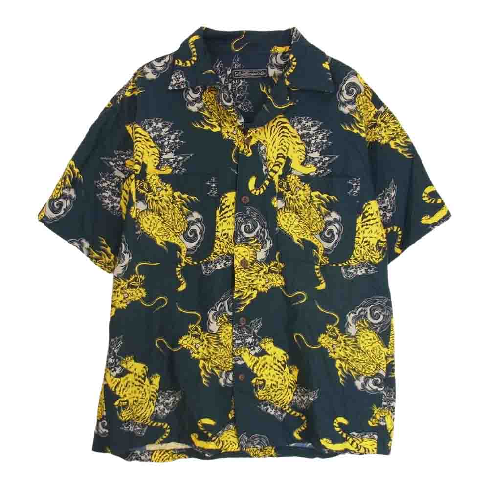 LOST CONTROL ロストコントロール L22S2-2007 OPEN COLLAR SHIRTS オープンカラー 半袖 シャツ グリーン系 1【中古】