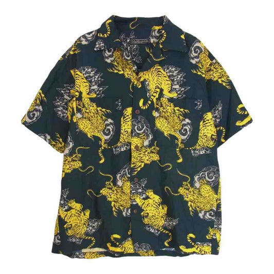 LOST CONTROL ロストコントロール L22S2-2007 OPEN COLLAR SHIRTS オープンカラー 半袖 シャツ グリーン系 1【中古】