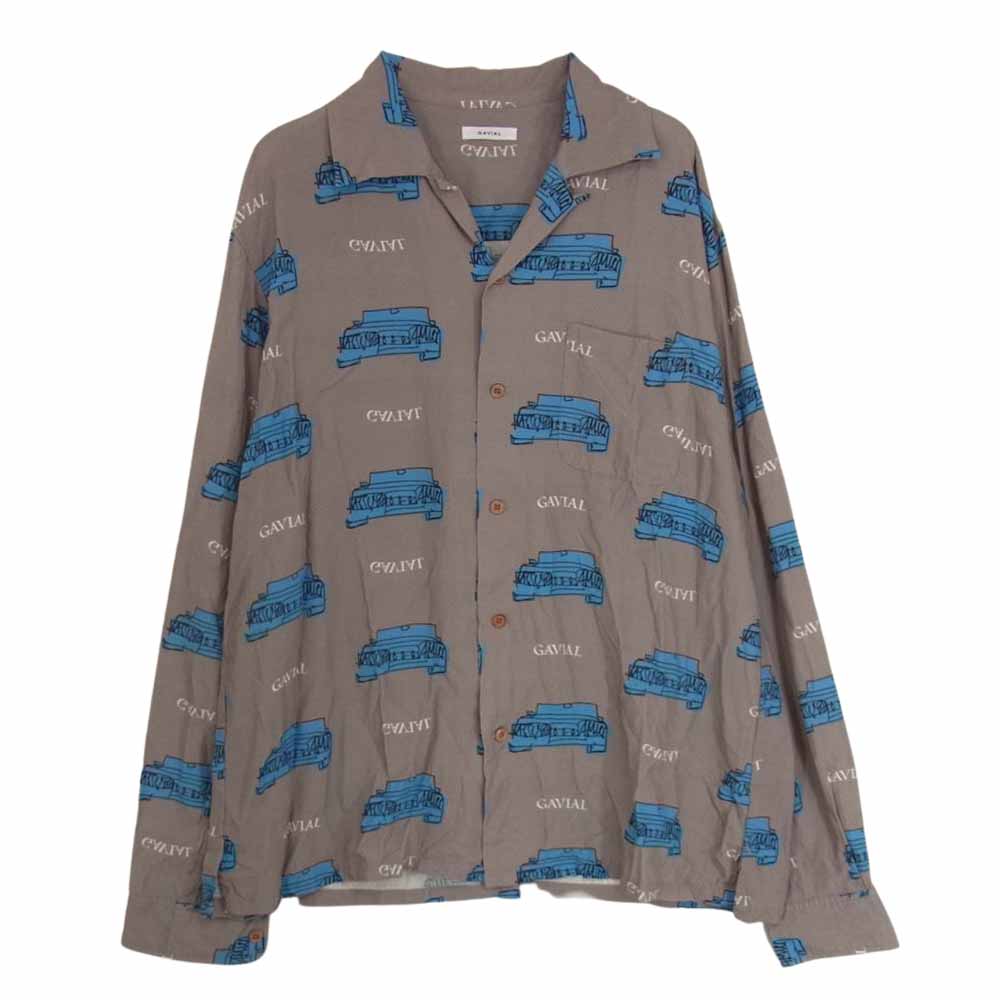 GAVIAL ガヴィル 22SS GVL-22SST-0514 L/S ALOHA Shirts MK-Ⅱ マーク2 レーヨン100％ 長袖 アロハ シャツ グレー系 M【中古】