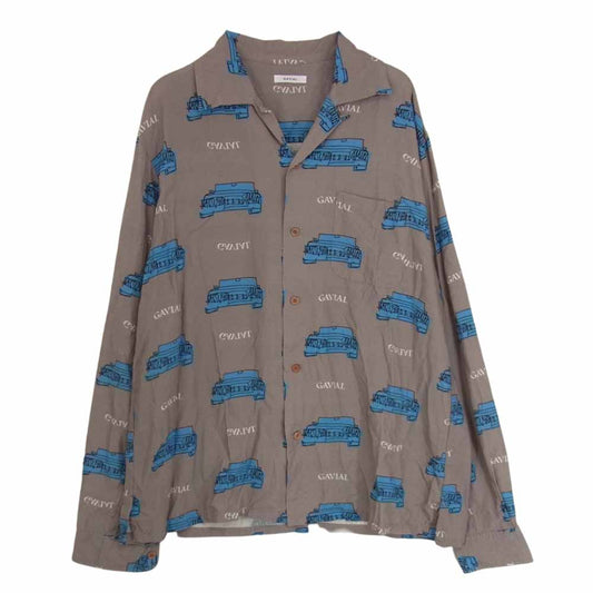 GAVIAL ガヴィル 22SS GVL-22SST-0514 L/S ALOHA Shirts MK-Ⅱ マーク2 レーヨン100％ 長袖 アロハ シャツ グレー系 M【中古】