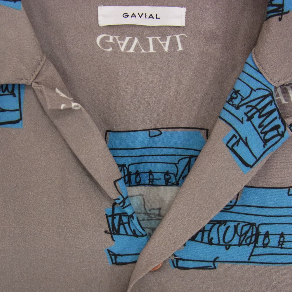 GAVIAL ガヴィル 22SS GVL-22SST-0514 L/S ALOHA Shirts MK-Ⅱ マーク2 レーヨン100％ 長袖 アロハ シャツ グレー系 M【中古】