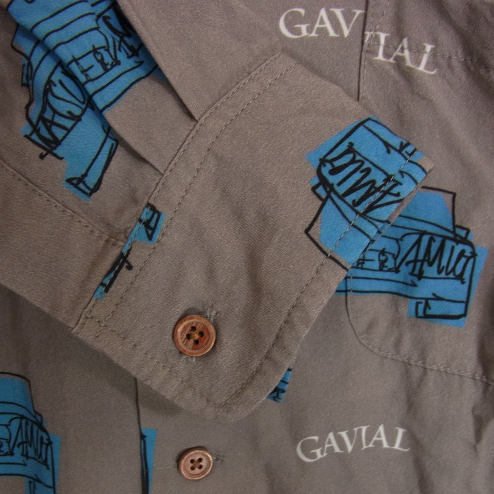 GAVIAL ガヴィル 22SS GVL-22SST-0514 L/S ALOHA Shirts MK-Ⅱ マーク2 レーヨン100％ 長袖 アロハ シャツ グレー系 M【中古】