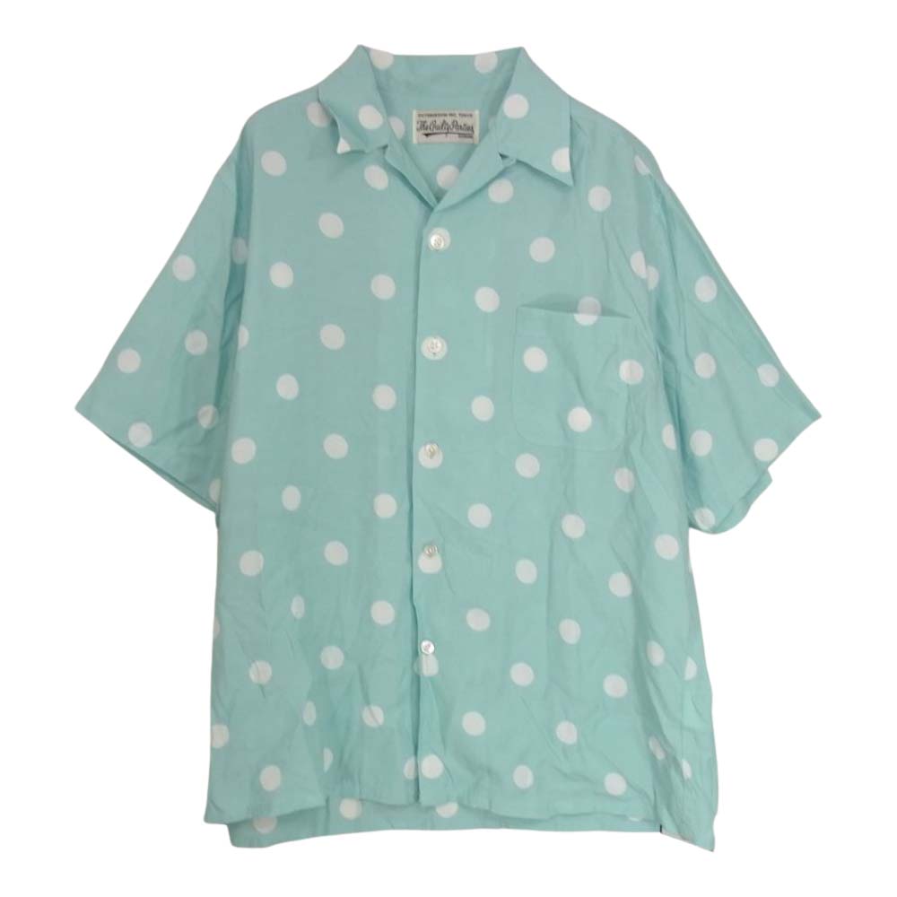 WACKO MARIA ワコマリア 22SS 22SS-WMS-HI11 DOTS OPEN COLLAR SHIRT ドット レーヨン100％ オープンカラー 半袖 シャツ ライトブルー系 M【中古】