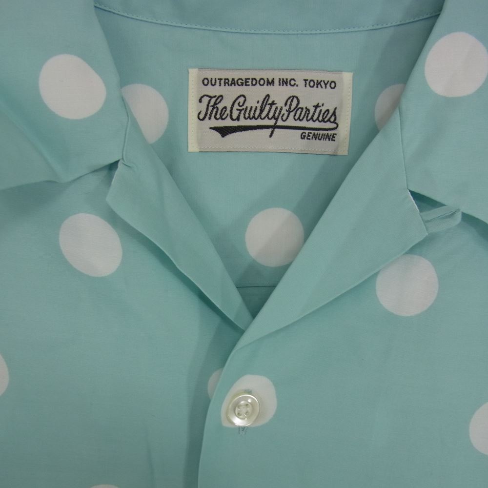 WACKO MARIA ワコマリア 22SS 22SS-WMS-HI11 DOTS OPEN COLLAR SHIRT ドット レーヨン100％ オープンカラー 半袖 シャツ ライトブルー系 M【中古】