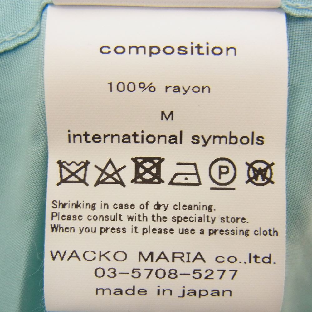 WACKO MARIA ワコマリア 22SS 22SS-WMS-HI11 DOTS OPEN COLLAR SHIRT ドット レーヨン100％ オープンカラー 半袖 シャツ ライトブルー系 M【中古】
