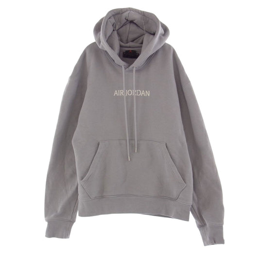 NIKE AIR JORDAN ナイキ ジョーダン DO6095-054 JORDAN BRAND AS M J AIR JDN FLC HOODIE LT STEEL GREY/SAIL 22SP-S フーディ スウェット パーカー グレー系 M【中古】