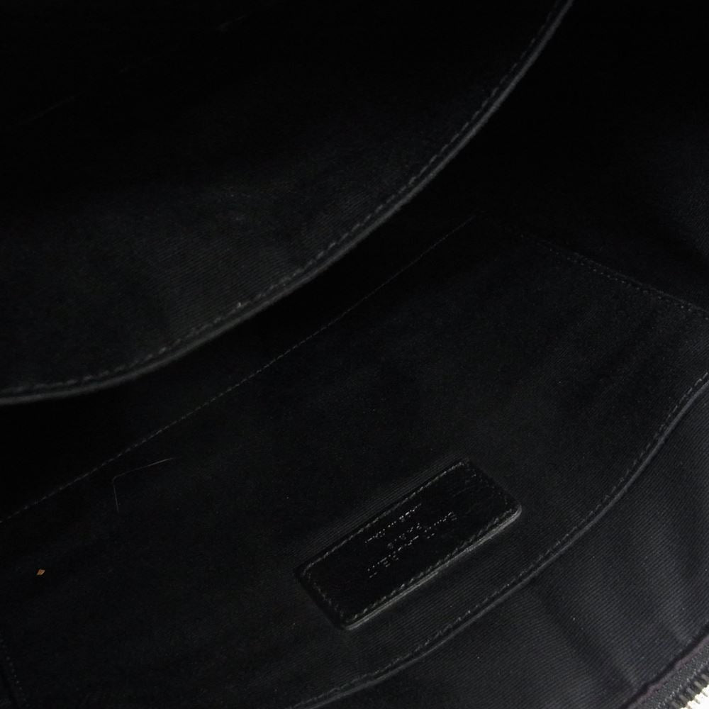 SAINT LAURENT サンローラン GNC378261-0817 クロコ 型押し レザー クラッチ バッグ ブラック系【中古】