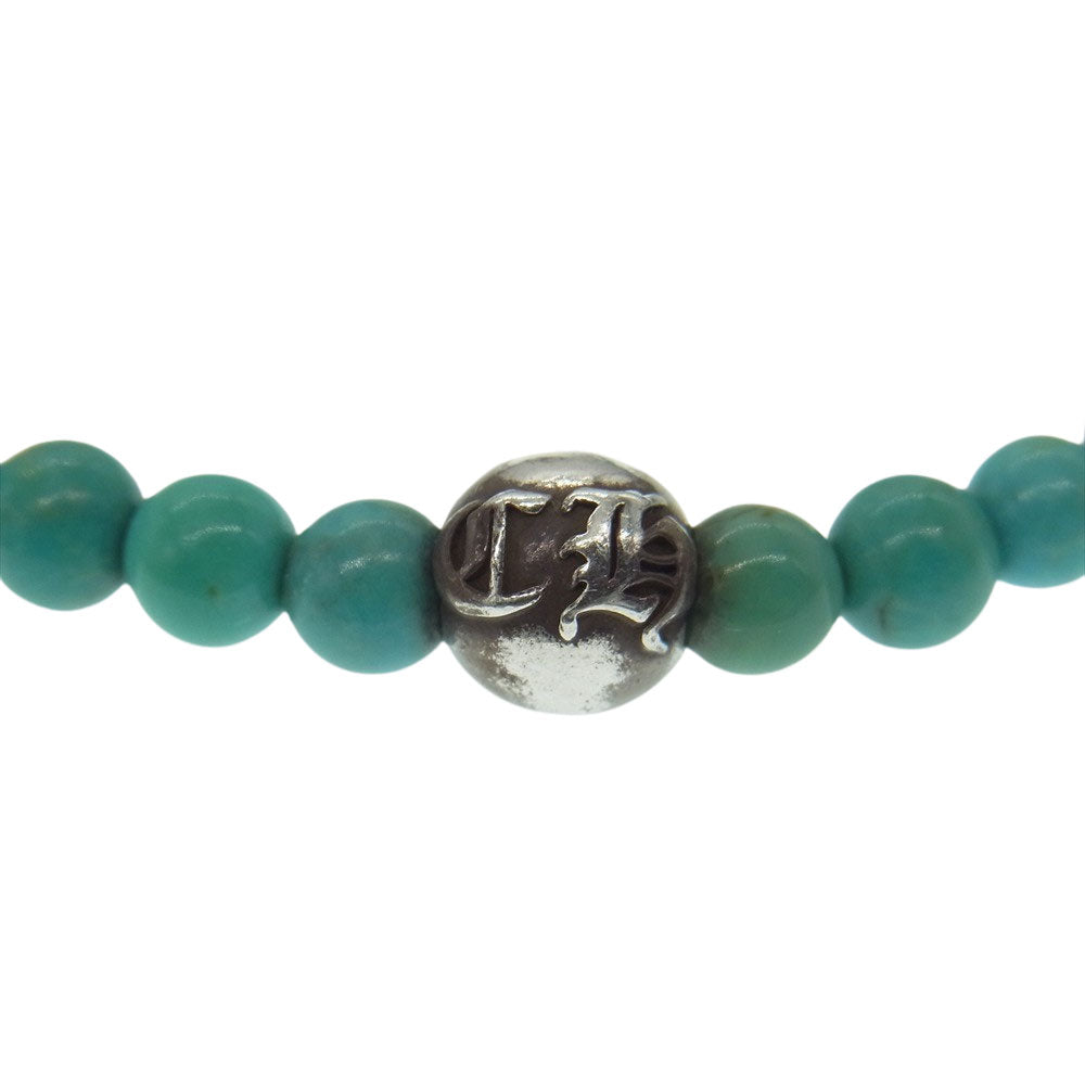 CHROME HEARTS クロムハーツ（原本無） 4㎜ BEAD ターコイズ ビーズ ブレスレット ライトブルー系【中古】