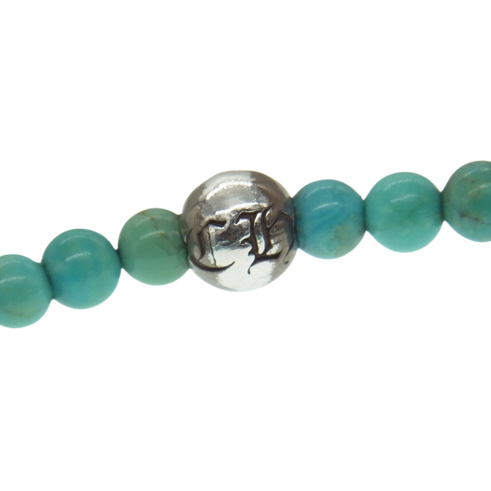 CHROME HEARTS クロムハーツ（原本無） 4㎜ BEAD ターコイズ ビーズ ブレスレット ライトブルー系【中古】
