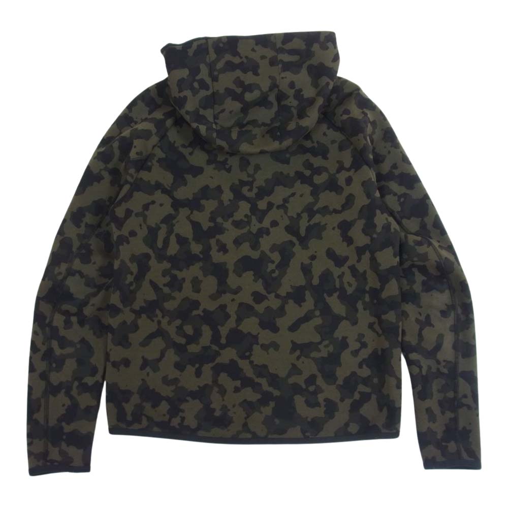 NIKE ナイキ Hooded Sweatshirt Hoodie テックフリース カモ フーディー カーキ系 S【中古】