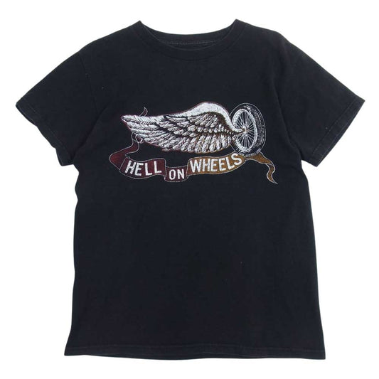 TENDERLOIN テンダーロイン HELL ON WHEELS T-TEE ホイールウィング バックロゴプリント 半袖 Tシャツ ブラック系 S【中古】