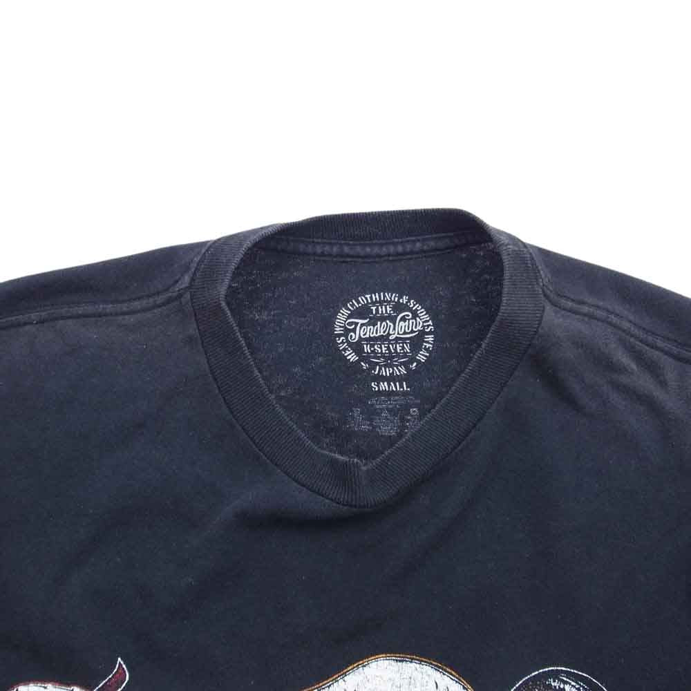 TENDERLOIN テンダーロイン HELL ON WHEELS T-TEE ホイールウィング バックロゴプリント 半袖 Tシャツ ブラック系 S【中古】