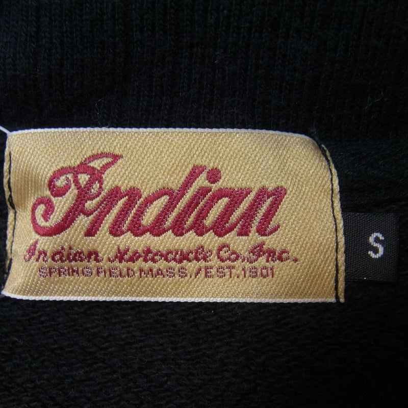 INDIAN MOTOCYCLE インディアン モトサイクル ショールカラ 刺繍 カーディガン ブラック系 S【中古】