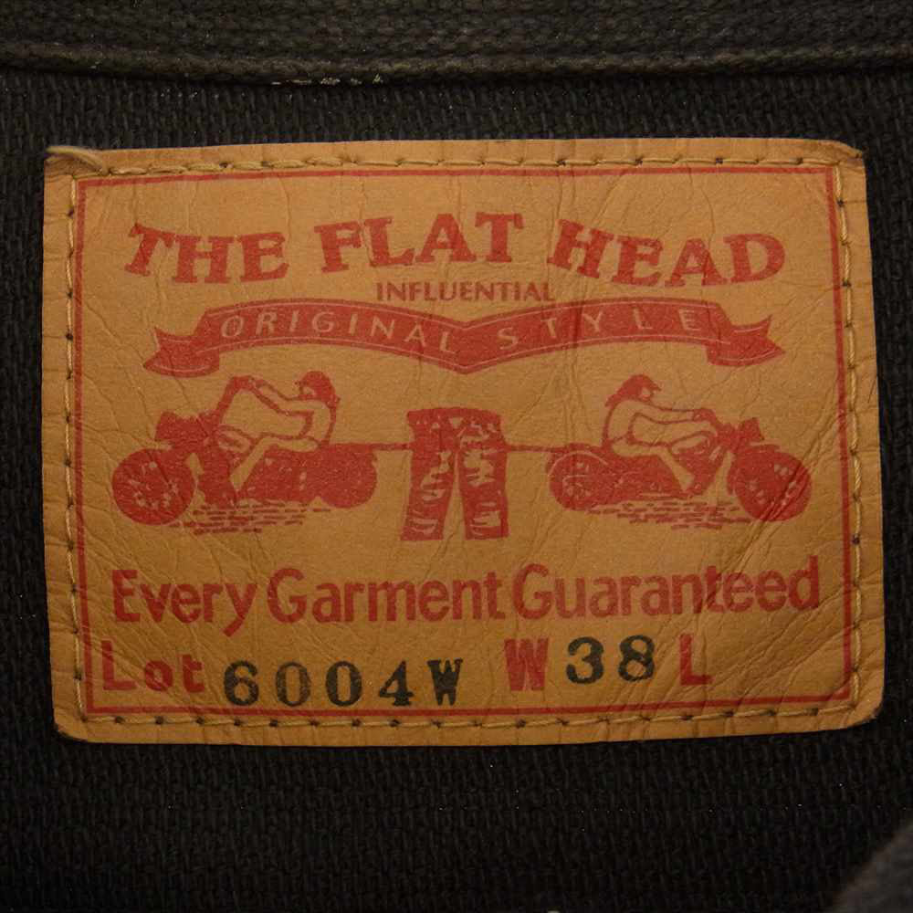 THE FLAT HEAD ザフラットヘッド 6004W SPECIAL DOBBY JKT モーターサイクル バック刺繍 ドビー ワークジャケット チャコール系 38【中古】